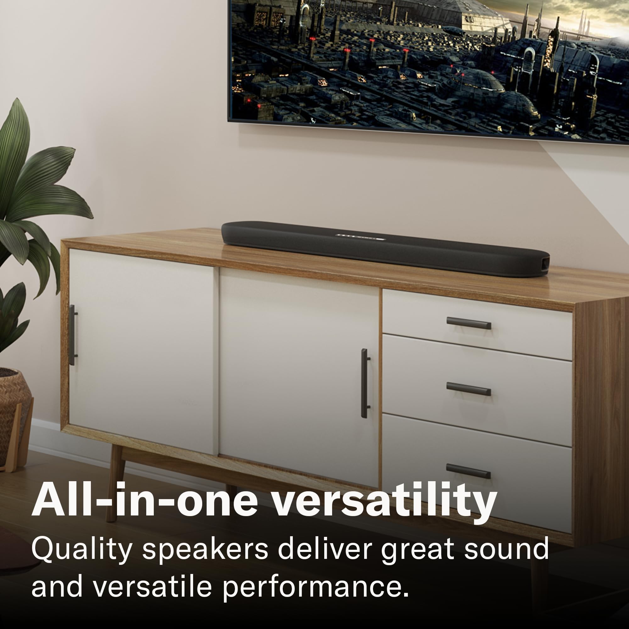 Yamaha SR-B20A Sound Bar with Built-in Subwoofers and Bluetooth
