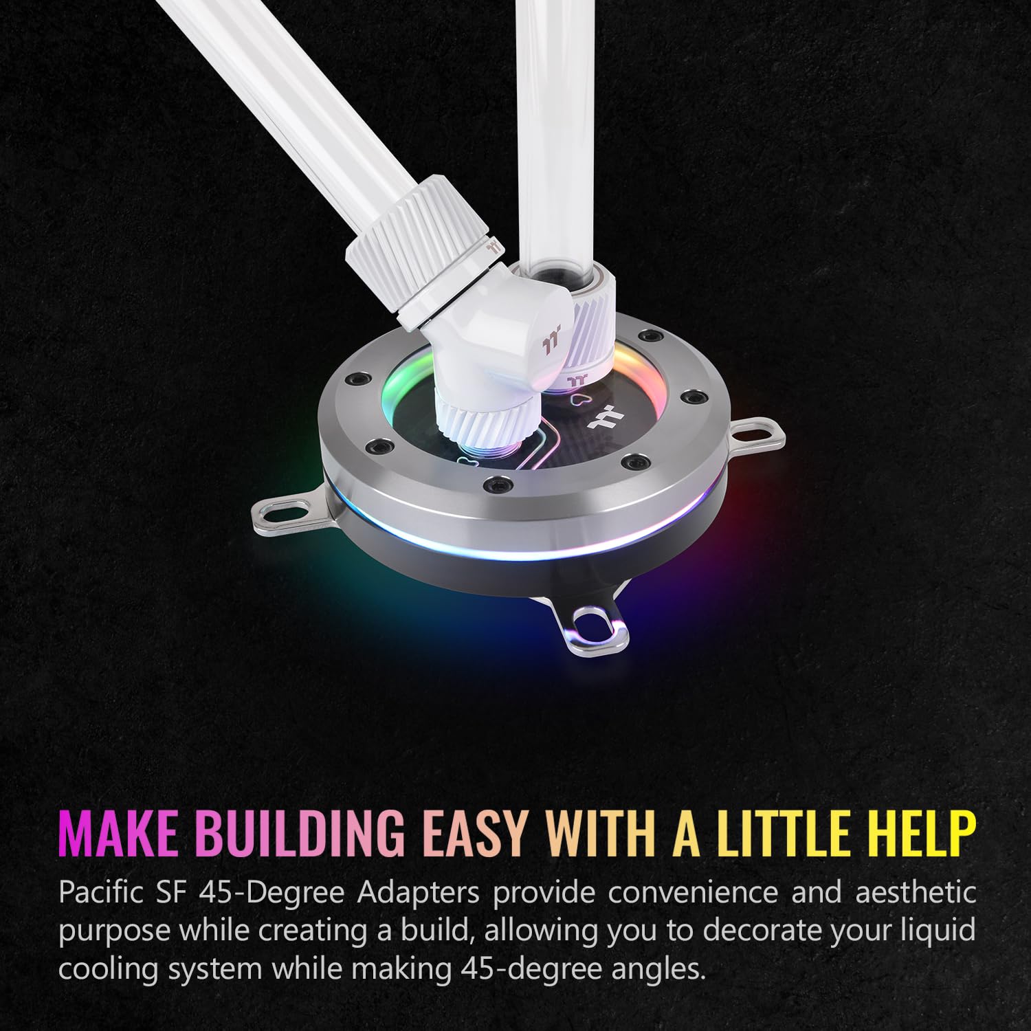 Thermaltake Pacific SF 45 Degree Adapter White/DIY LCS/Fittings CL-W397-CU00WT-A