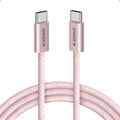Anker Zolo USB C to USB C Cable, Braided and Dirt-Free Type-C Fast Charging Cable, Slim Connector, for iPhone 16 Series, MacBook (240W) (Pink, 6FT)