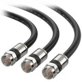 Cable Matters 3-Pack, CL2 in-Wall Rated (CM) Quad Shielded RG6 Coaxial Patch Cable in Black 10 Feet