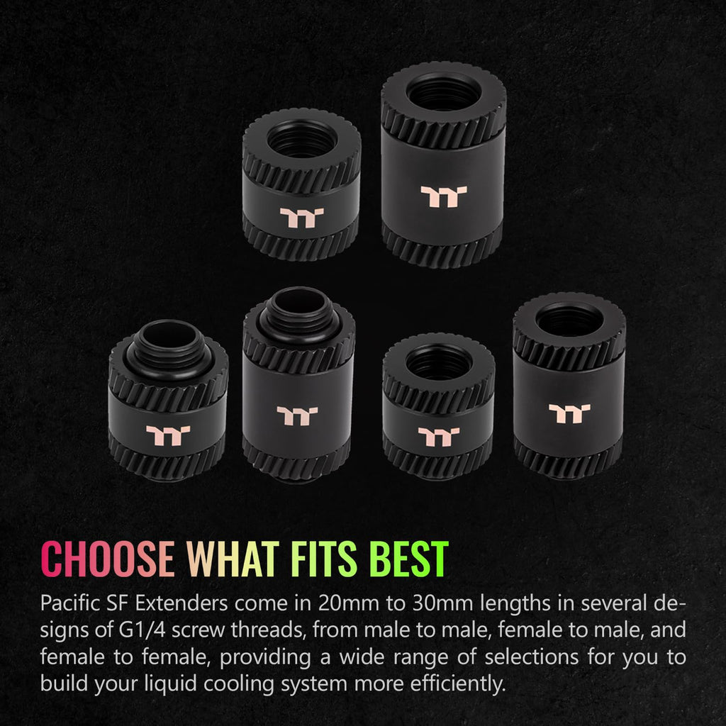 Thermaltake Pacific SF Female to Male 30mm Extender Matte Black/DIY LCS/Fittings CL-W393-CU00MK-A