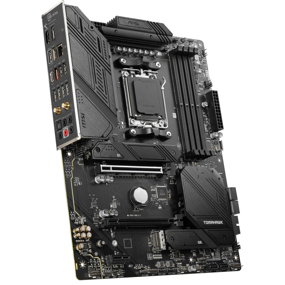 MSI MAG B650 Tomahawk WiFi Gaming Motherboard (AMD AM5, ATX, DDR5, PCIe 4.0, M.2, SATA 6Gb/s, USB 3.2 Gen 2, HDMI/DP, Wi-Fi 6E, AMD Ryzen 7000 Series Desktop Processors)