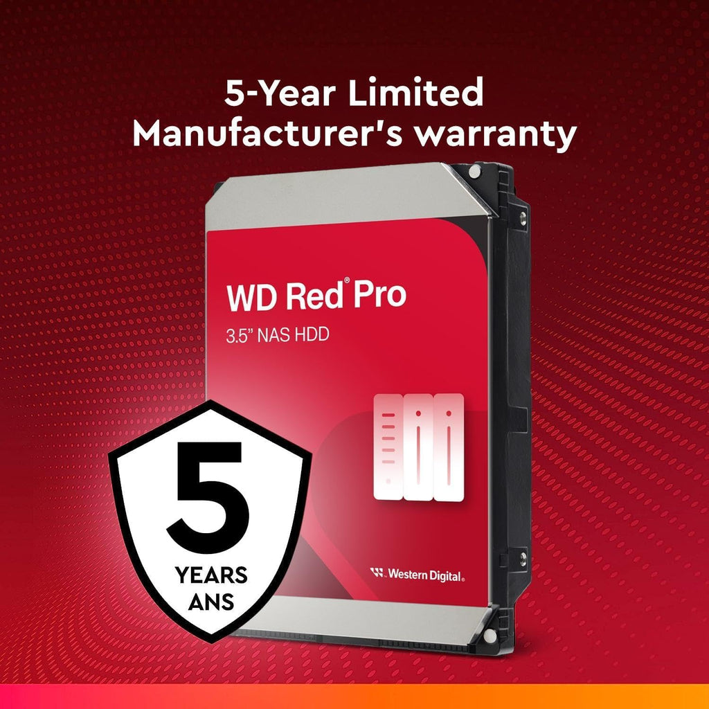 WD Red Pro 20TB NAS 3.5" Internal Hard Drive - 7200 RPM, SATA 6 Gb/s, CMR, 512MB Cache