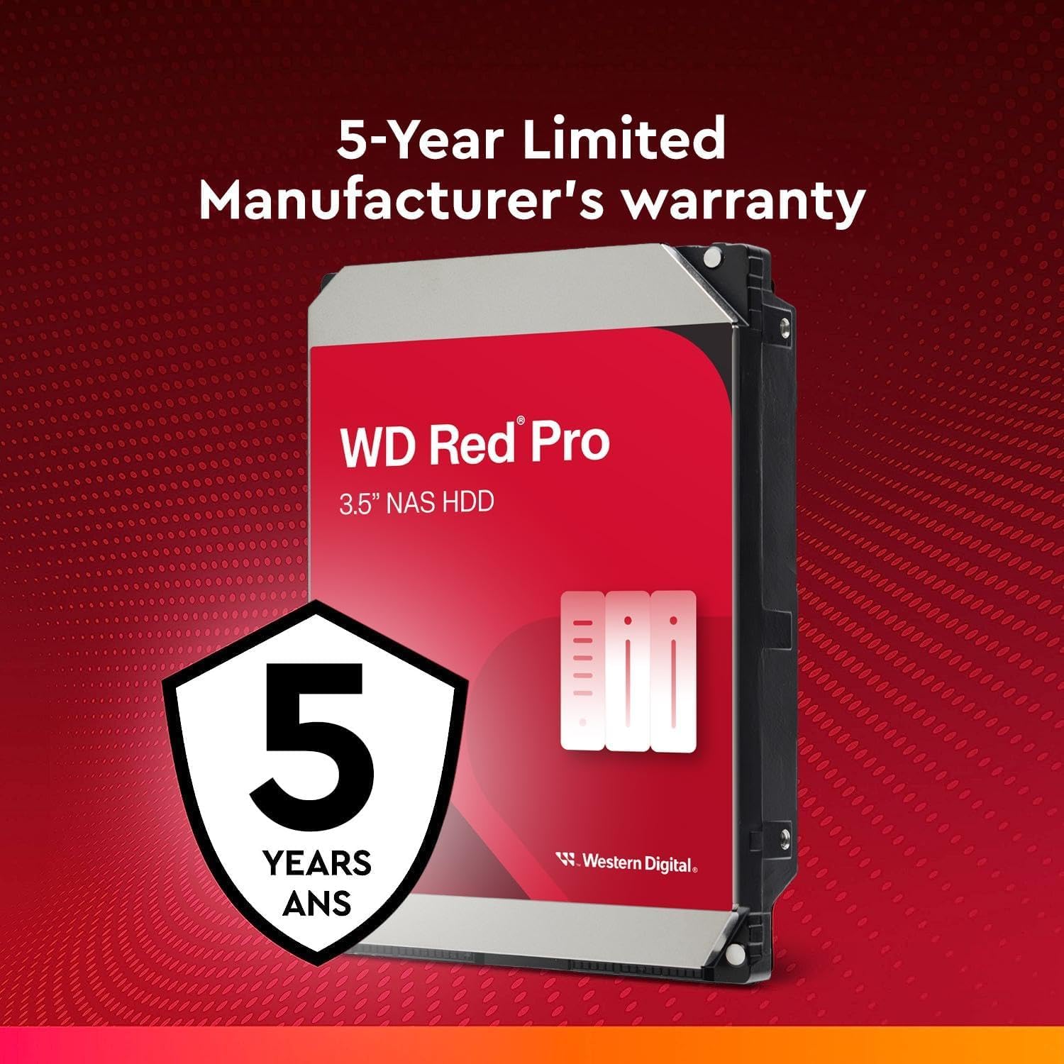 WD Red Pro 20TB NAS 3.5" Internal Hard Drive - 7200 RPM, SATA 6 Gb/s, CMR, 512MB Cache