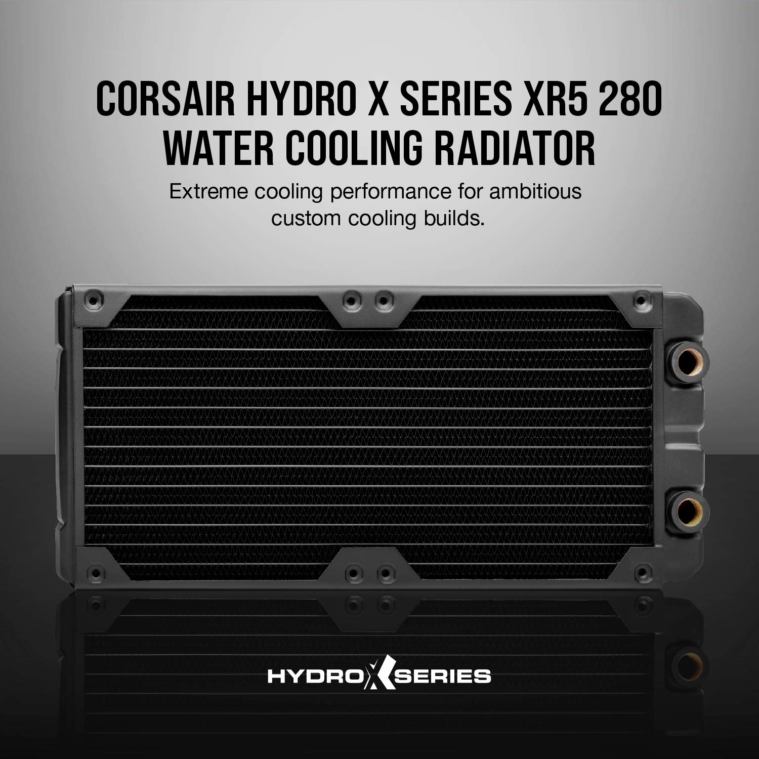 Corsair Hydro X Series, XR5 280 mm Water Cooling Radiator (Dual 140 mm Fan Mounts, Easy Installation, Premium Copper Construction, Polyurethane Coating, Integrated Fan Screw Guides) Black