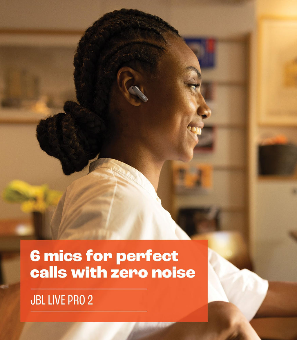 JBL Live Pro TWS 2: 40 Hours of Playtime, True Adaptive Noise Cancelling, Smart Ambient, and Beamforming mics (Black)