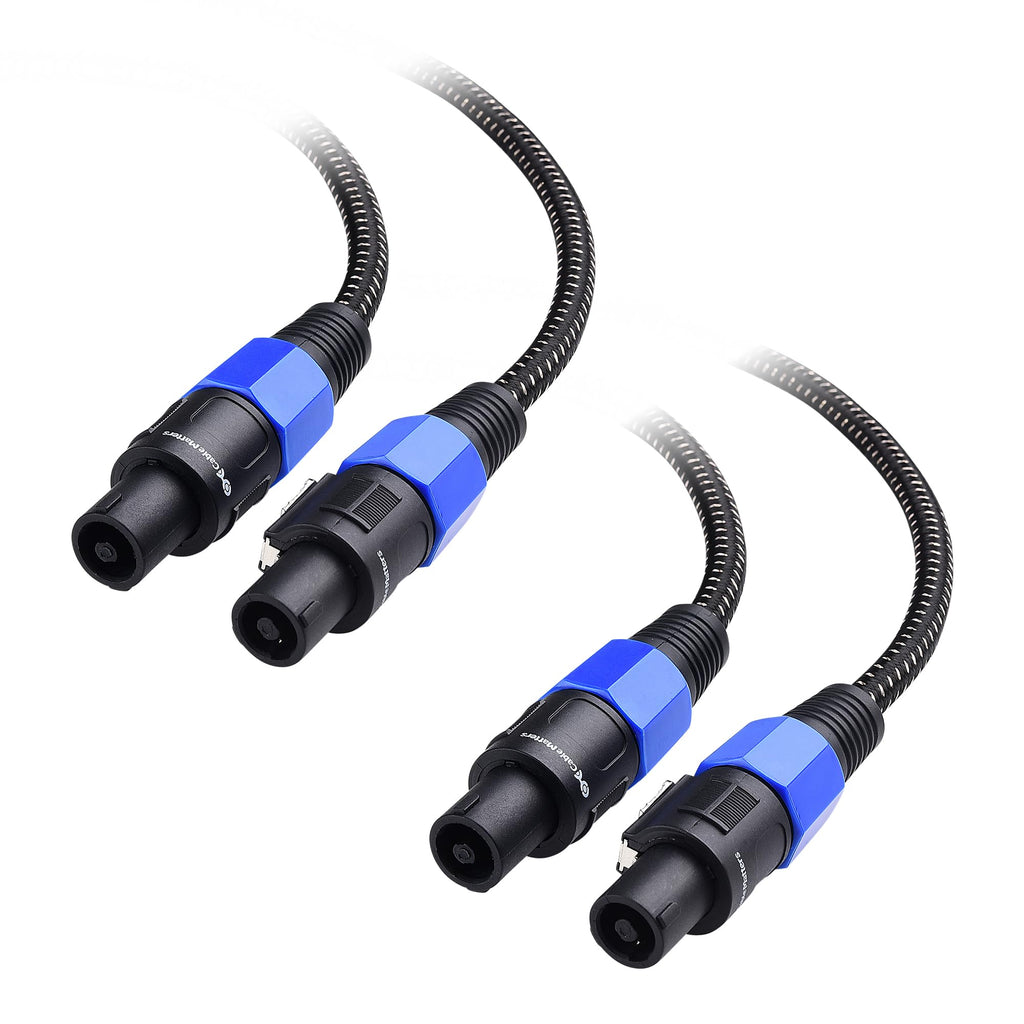 Cable Matters 2-Pack, Premium Braided 12AWG Speaker Cable 6 ft Compatible with Speakon NL4FC Port