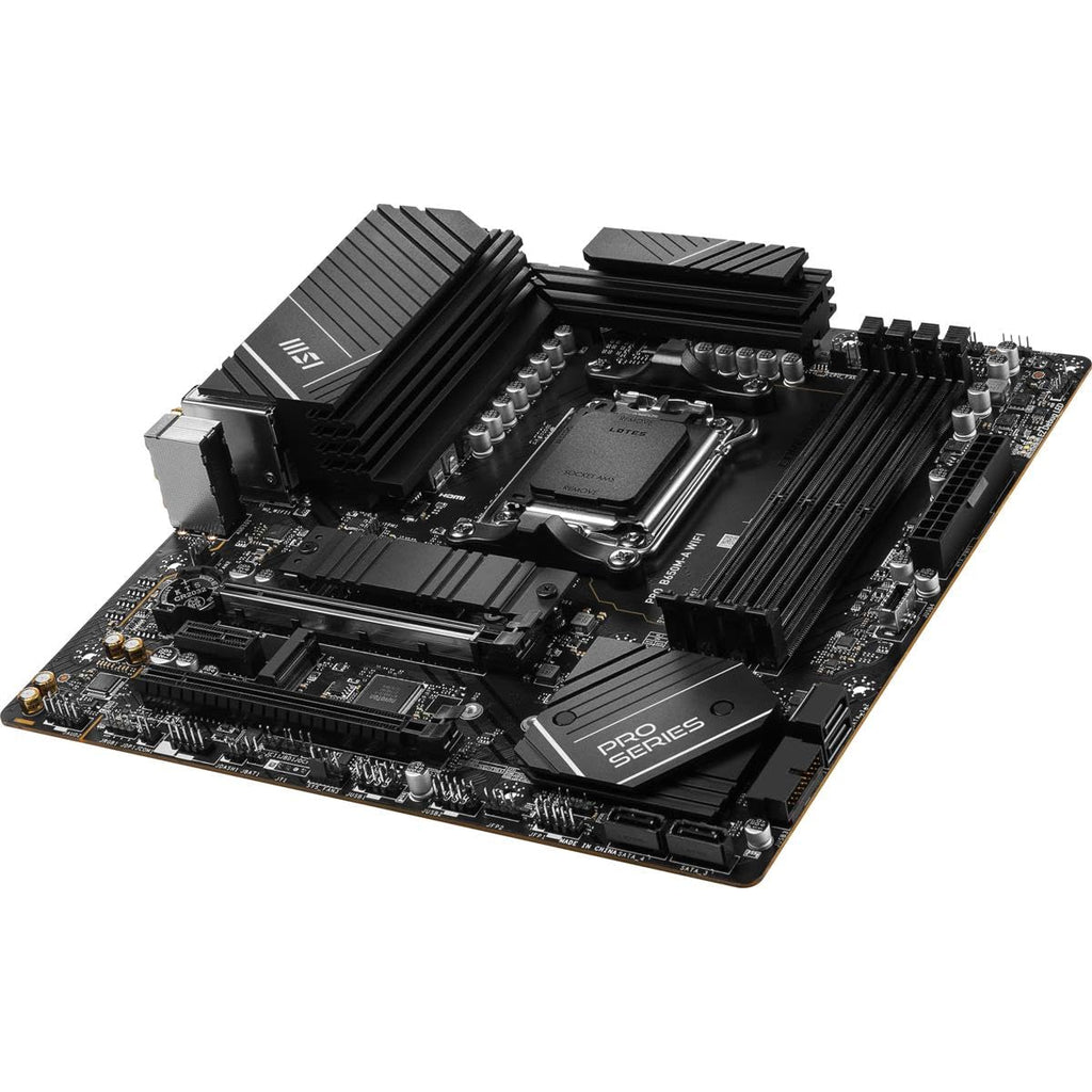 MSI PRO B650M-A WiFi ProSeries Motherboard (AMD Ryzen 9000/8000/7000 Series Processors, AM5, DDR5, PCIe 4.0, M.2, SATA 6Gb/s, USB 3.2 Gen 2, HDMI/DP, Wi-Fi 6E, Bluetooth 5.3, 2.5Gbps LAN, mATX)