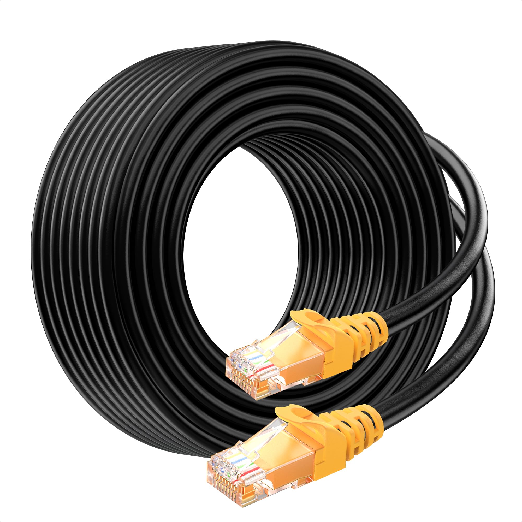 Cable Matters 100ft Cat6A Outdoor Ethernet Cable - Black, 10Gbps, Waterproof, Direct Burial, Ideal for Outdoor Networking & Security, Compatible with Router, Switch, Security Camera