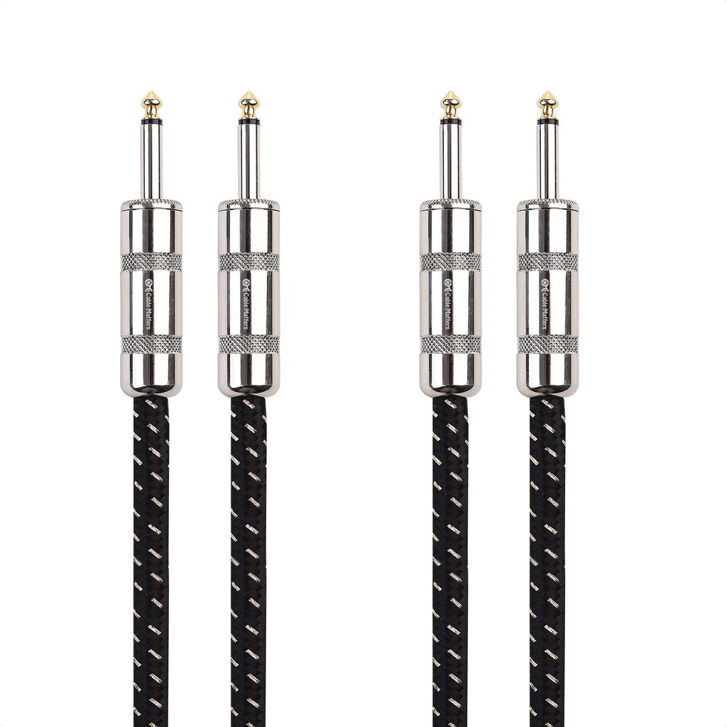 Cable Matters 2-Pack Braided TS Speaker Cable in Black � 3 Feet