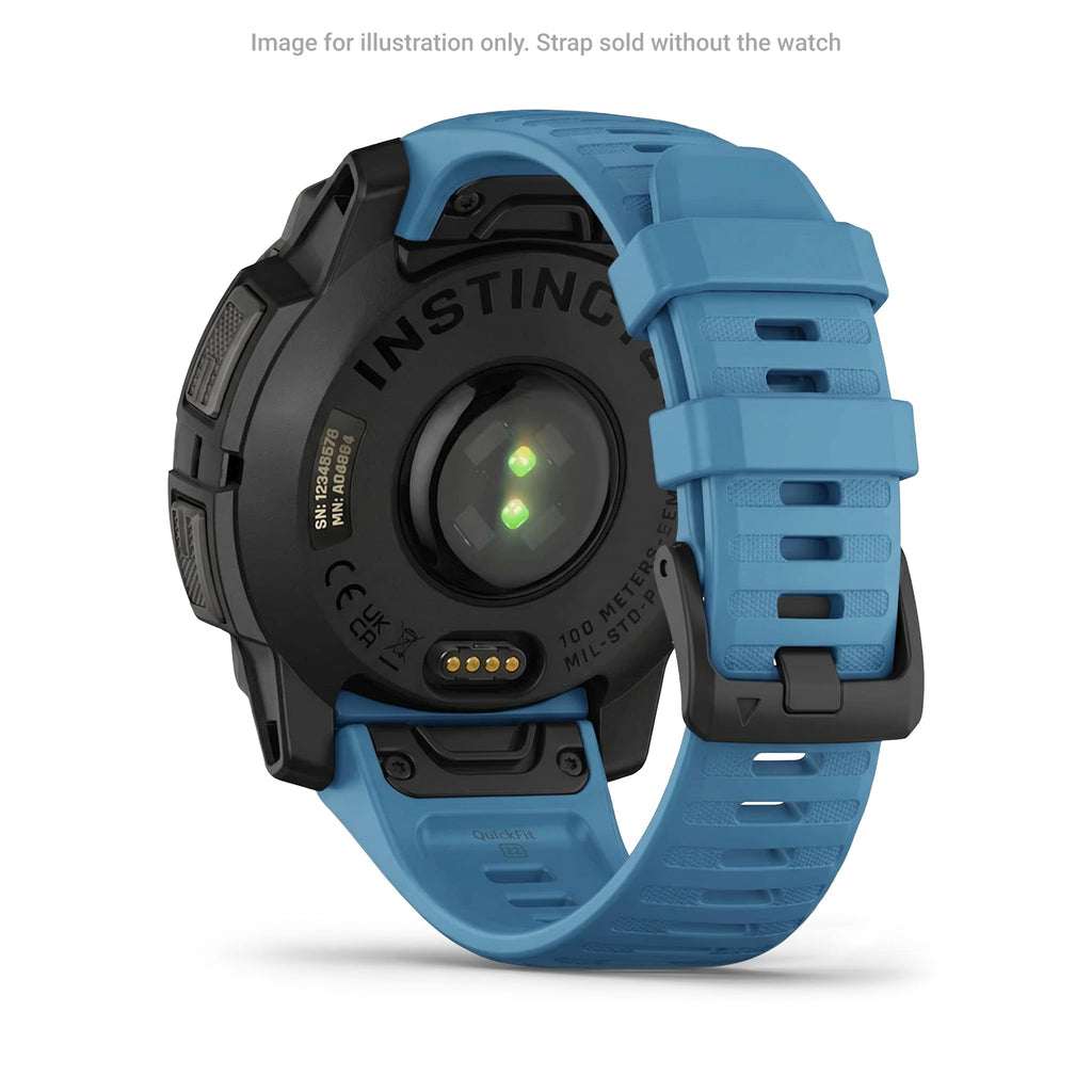 Garmin QuickFit Watch Bands (22mm), suitable for selected fēnix-, epix-, Descent-, D2-, Instinct-, Forerunner- and Approach series smartwatches, Original accessory, Silicone, Lakeside Blue
