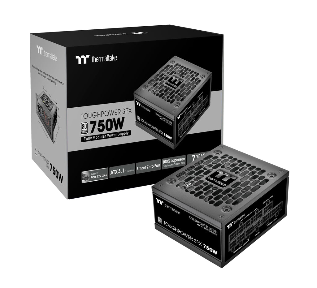 Thermaltake Toughpower SFX PS-STP-0750FNFAPU-1 Standard 80Plus Platinum ATX 3.1 750W Power Supply 300W Connector 12V-2x6 Fully Modular 90mm FDB Fan
