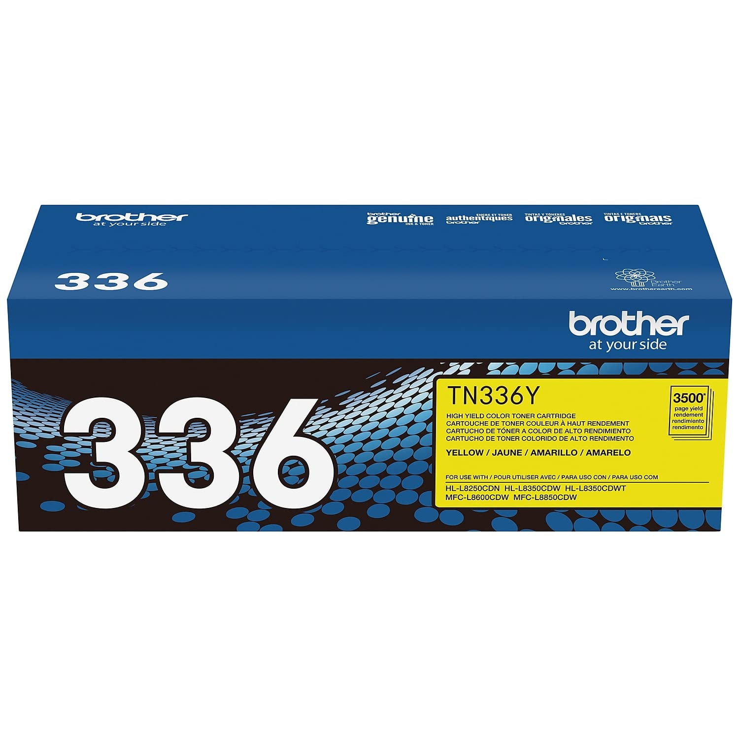Brother TN-336Y laser toner & cartridge - laser toner & cartridges (Toner, Yellow, Laser, Brother, HL-L8250CDN, HL-L8350CDW, HL-L8350CDWT, MFC-L8600CDW, MFC-L8850CDW, ISO/IEC 19798)