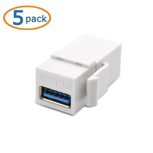 Cable Matters (5-Pack) USB 3.0 Keystone Jack Inserts in White
