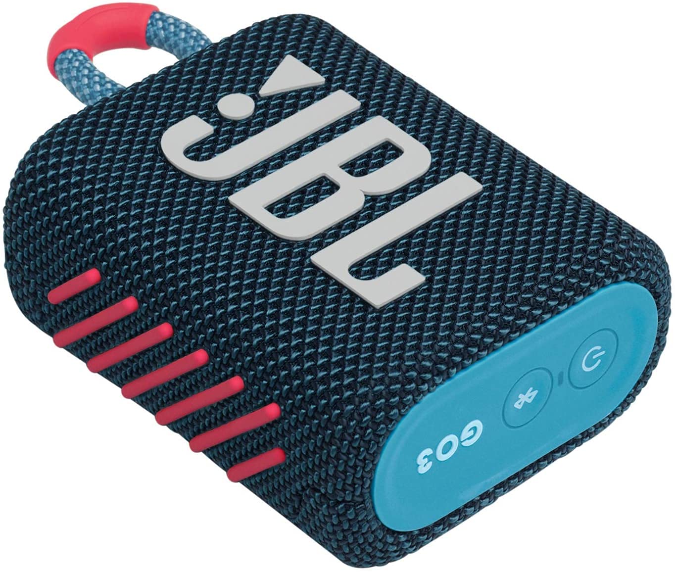 JBL Go 3 Portable Waterproof Wireless Bluetooth Speaker Bundle with Premium Carry Case (Blue Pink)