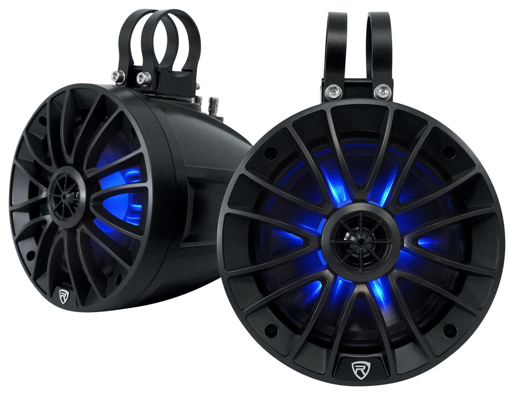 Rockville PT65BR 6.5" Powered Bluetooth LED Tower Speaker for ATV/UTV/RZR/Cart