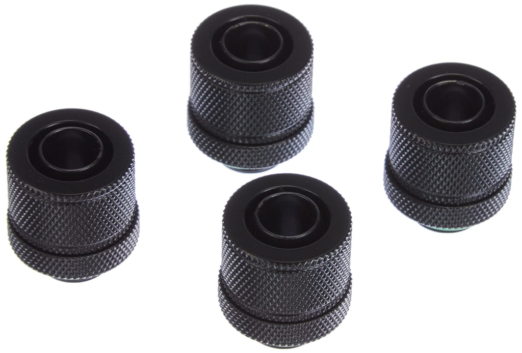 Corsair Hydro X Series, XF Compression 10/13 mm (3/8 Inch or 1/2 Inch) ID/OD Fittings Four Pack (G1/4 Inch BSPP Port Threads, Solid Brass Durability, Compatible with Additional Hydro X Adapters) Black