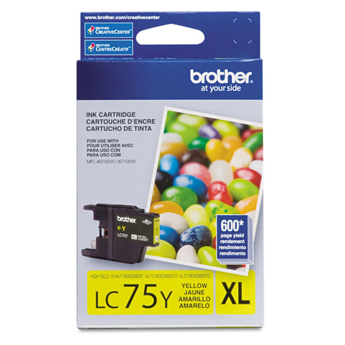 Brother Printer LC75Y High Yield (XL Series) Yellow Cartridge Ink