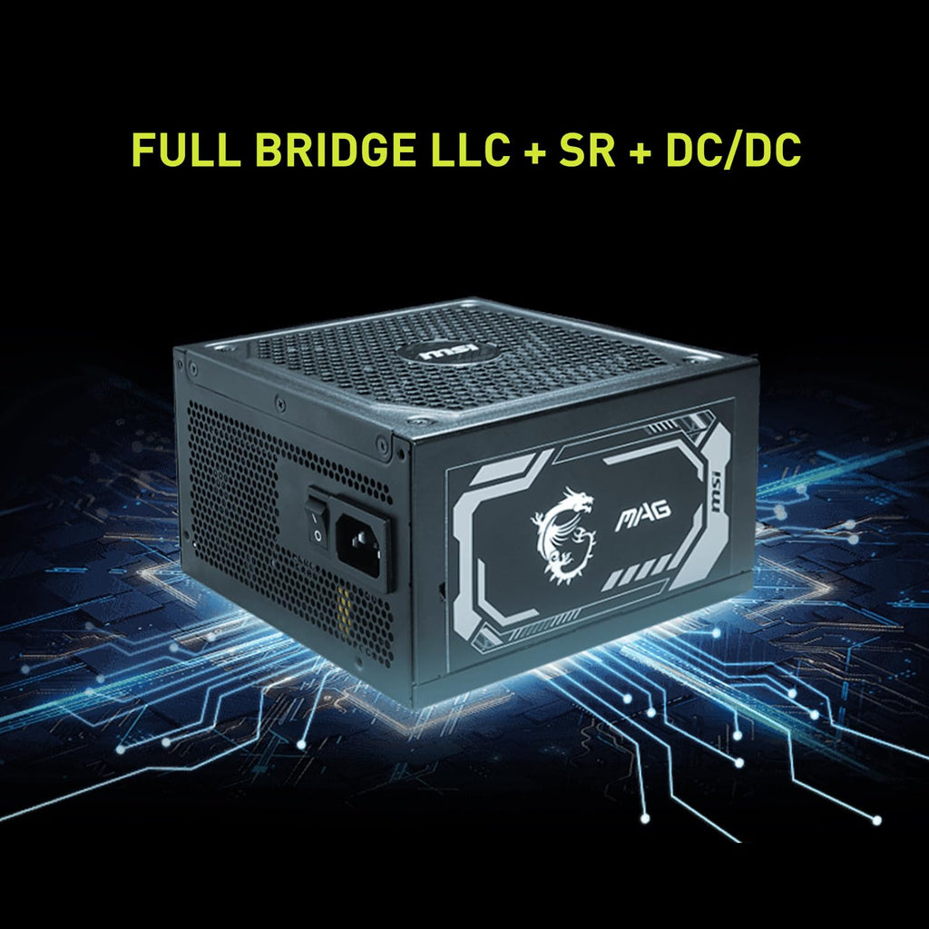MSI MAG 1250GL PCIE 5 Gaming Power Supply - ATX 3.1 & PCIE 5.1 Ready - Full Modular - 80 Plus Gold Certified 1250W - Compact Size - ATX PSU - 10 Year Warranty