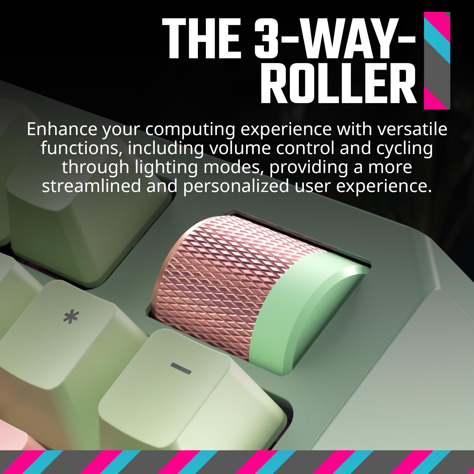 Cooler Master MK770 Macaron Teclado mec�nico inal�mbrico RGB para Juegos, Kailh Box V2 interruptores Blancos, Estructura de Junta, Intercambiable en Caliente, Bluetooth|2.4GHz, Esfera t�ctil de 3