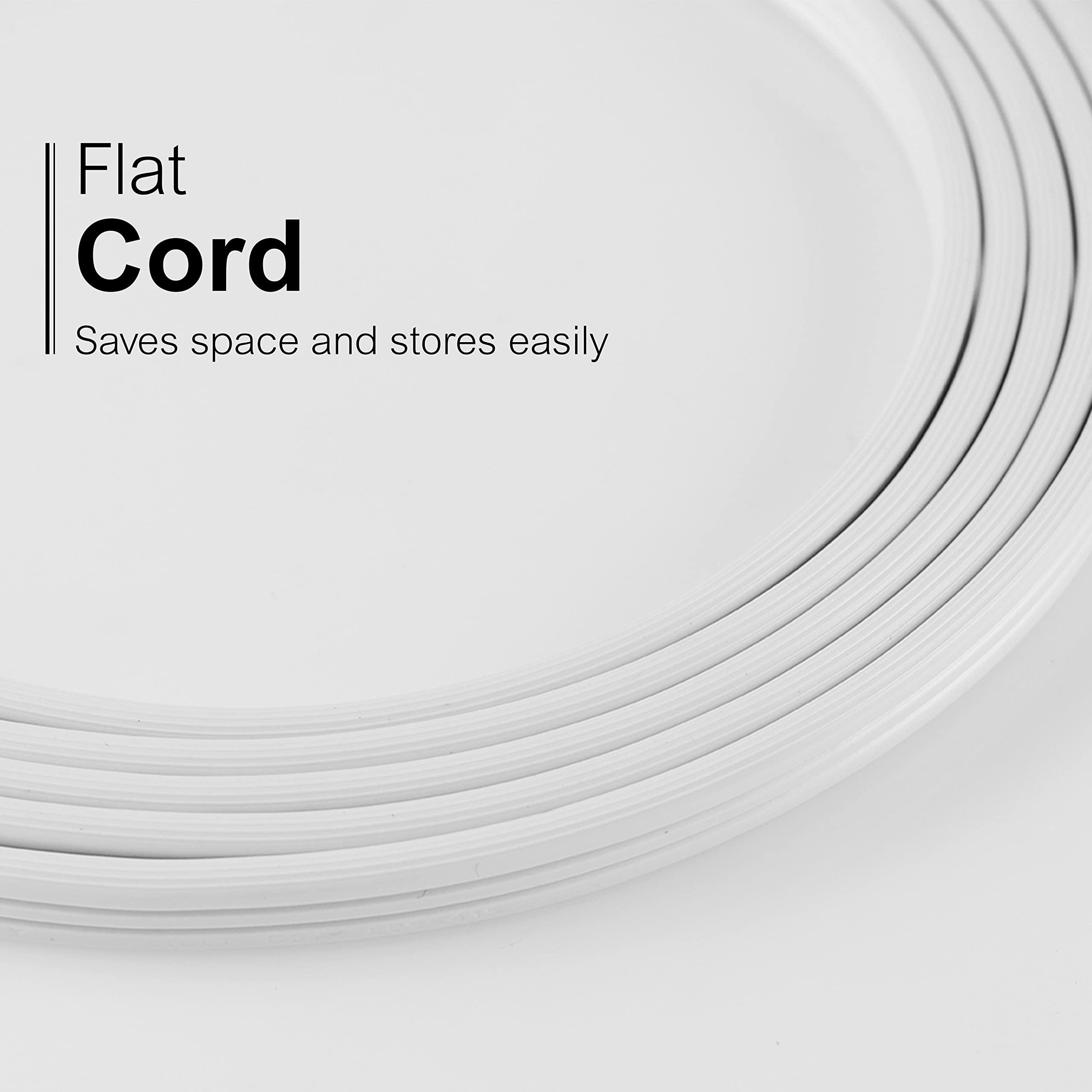GE Indoor Extension Cord, 3 Ft Power Cable Outlet, 3 Grounded Outlets Power Strip, Right Angle Flat Extension Cord, 16 Gauge, UL Listed, White, 69869