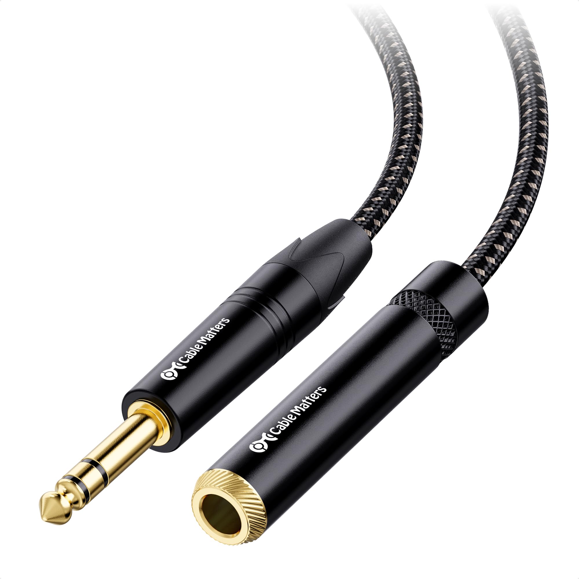 Cable Matters Braided 1/4 Inch Extension Cable (1/4 TRS to 1/4 Inch Male to Female Cable) - 6 ft