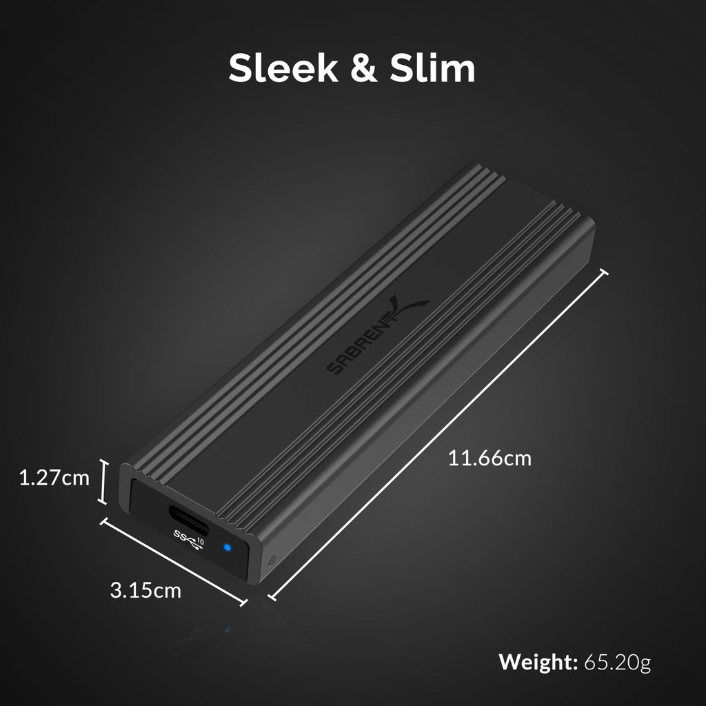 SABRENT M.2 NVMe Enclosure, Tool Free NVMe and SATA