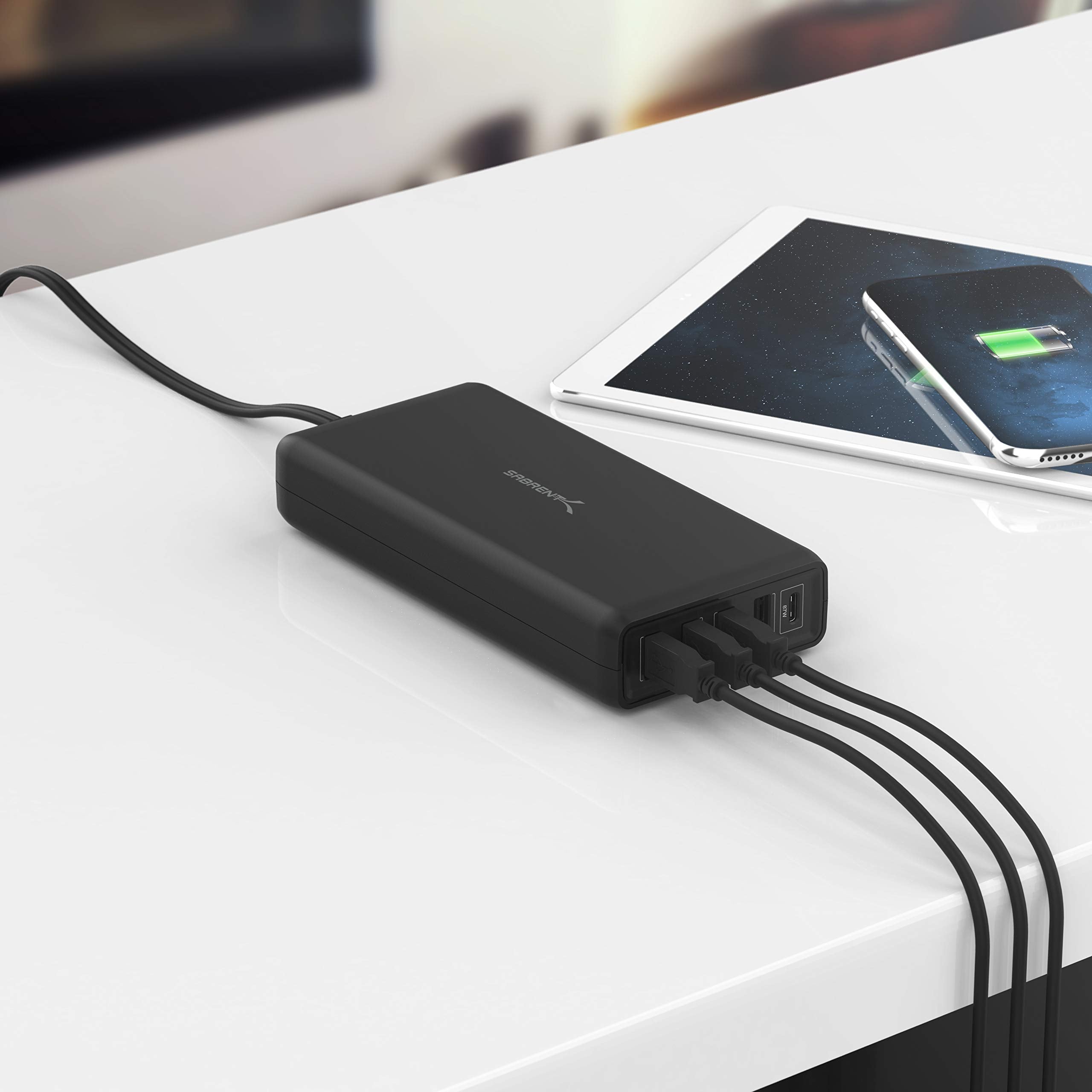 SABRENT 114W 5 Port USB A and USB Type C PD Smart Charger Charging Station (AX-LPD5)