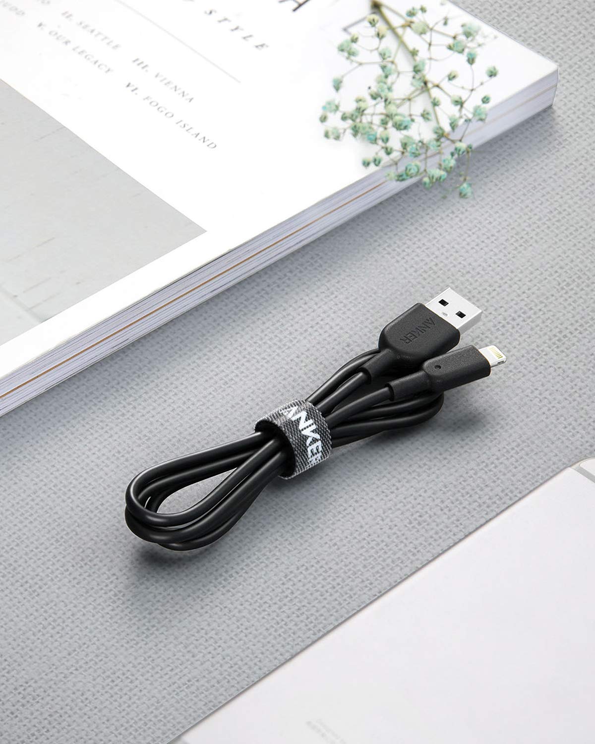 ANKER Powerline II Lightning Cable, [3ft MFi Certified] USB Charging/Sync Lightning Cord Compatible with iPhone SE 11 11 Pro 11 Pro Max Xs MAX XR X 8 7 6S 6 5, iPad and More(Black)