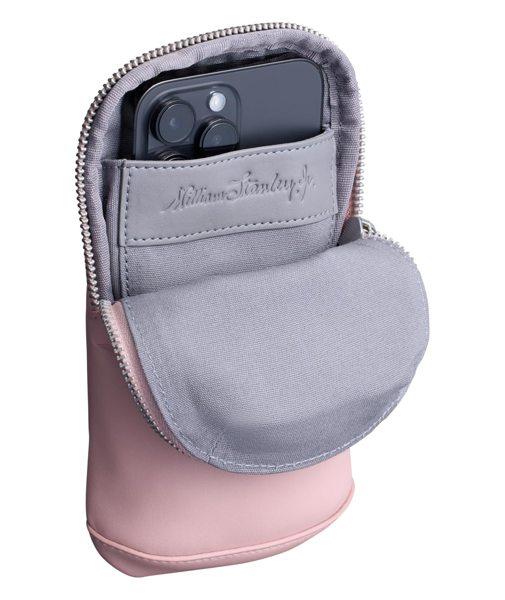 STANLEY Cross Bottle Essentials Case Max | Phone, Wallet, Keys Holder for Water Bottle | Faux Leather Accessory Pouch for Carry All Strap | Tumbler Cup Accessories | BPA-Free | Rose Quartz
