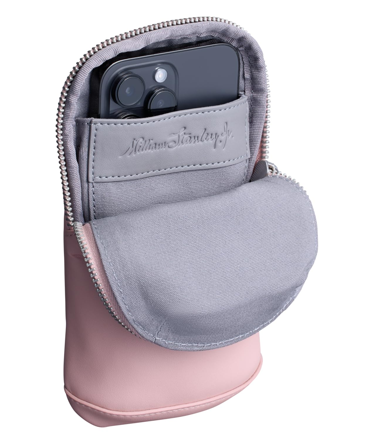 STANLEY Cross Bottle Essentials Case Max | Phone, Wallet, Keys Holder for Water Bottle | Faux Leather Accessory Pouch for Carry All Strap | Tumbler Cup Accessories | BPA-Free | Rose Quartz