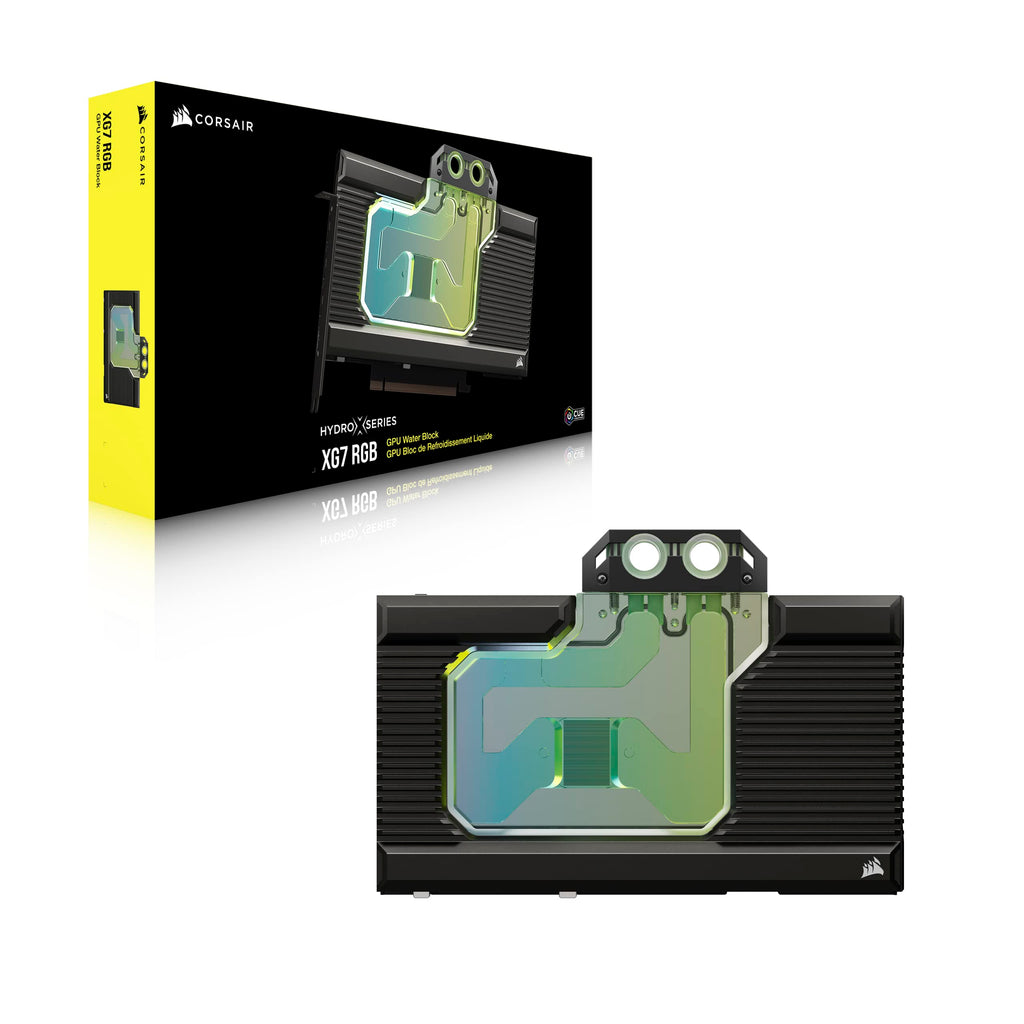 Corsair Hydro X Series XG7 RGB 4080 Founders Edition GPU Water Block � For NVIDIA� GeForce RTX� 4080 FE � CNC Nickel-Platted Copper � 50 Cooling Fins � Included Backplate & ARGB Adapater Cable � Black