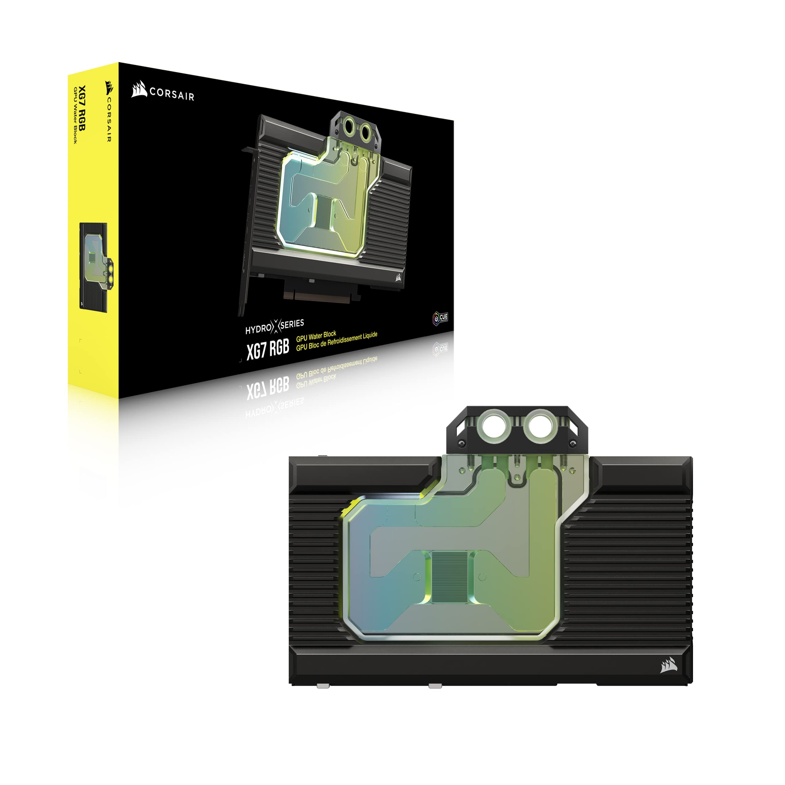 Corsair Hydro X Series XG7 RGB 4080 Founders Edition GPU Water Block � For NVIDIA� GeForce RTX� 4080 FE � CNC Nickel-Platted Copper � 50 Cooling Fins � Included Backplate & ARGB Adapater Cable � Black