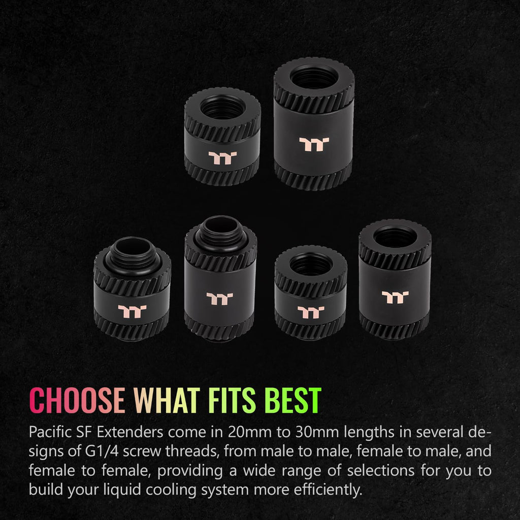 Thermaltake Pacific SF Female to Male 20mm Extender Matte Black/DIY LCS/Fittings CL-W392-CU00MK-A