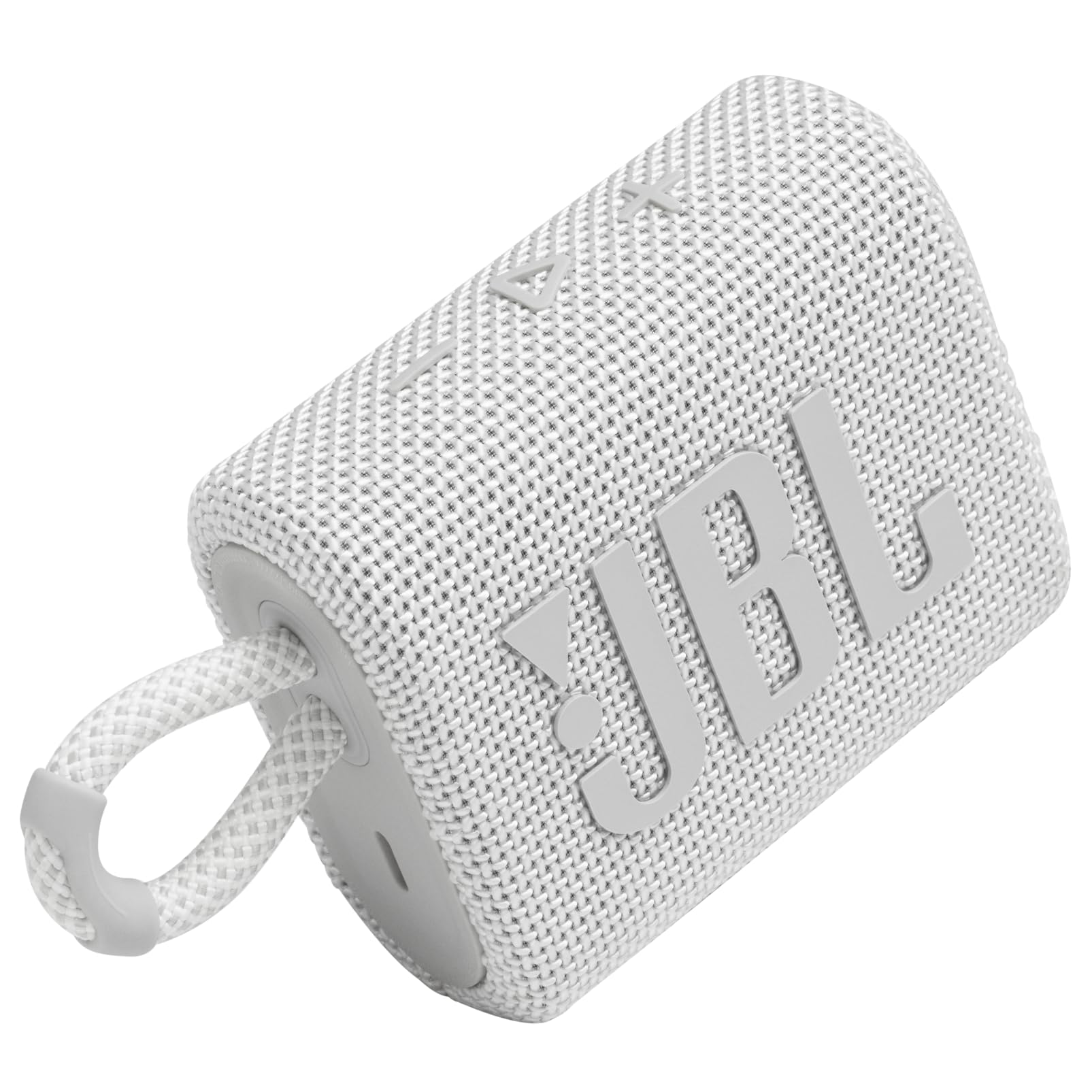 JBL GO 3 Small Bluetooth - Waterproof, Portable Speaker for on the Go - Up to 5h Playback Time with Just One Battery Charge - White