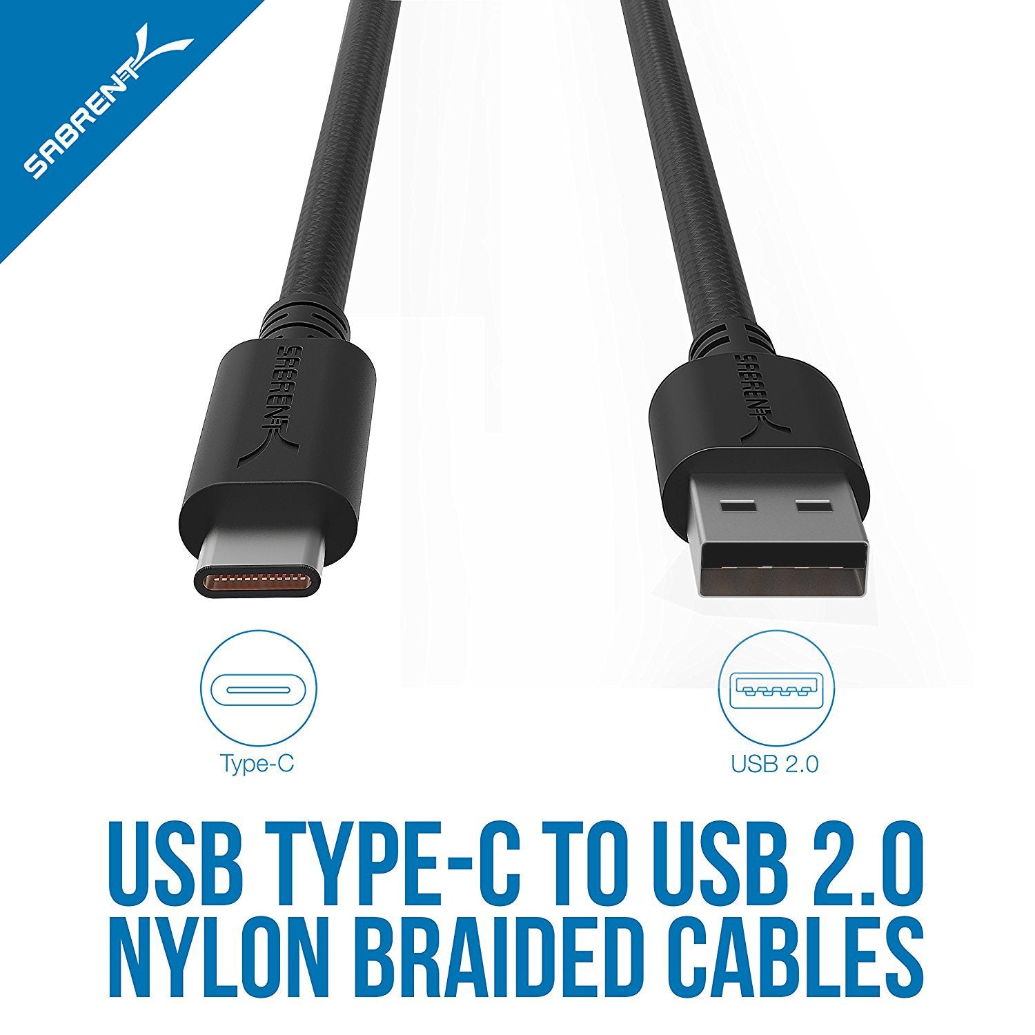 SABRENT 6-Pack USB C Ultra Fast Nylon Braided Charging Cable, 5Gbps High Speed USB Type C Data Transfer, Universal Compatibility - 1.80M - Value Pack - (CB- C6X6)