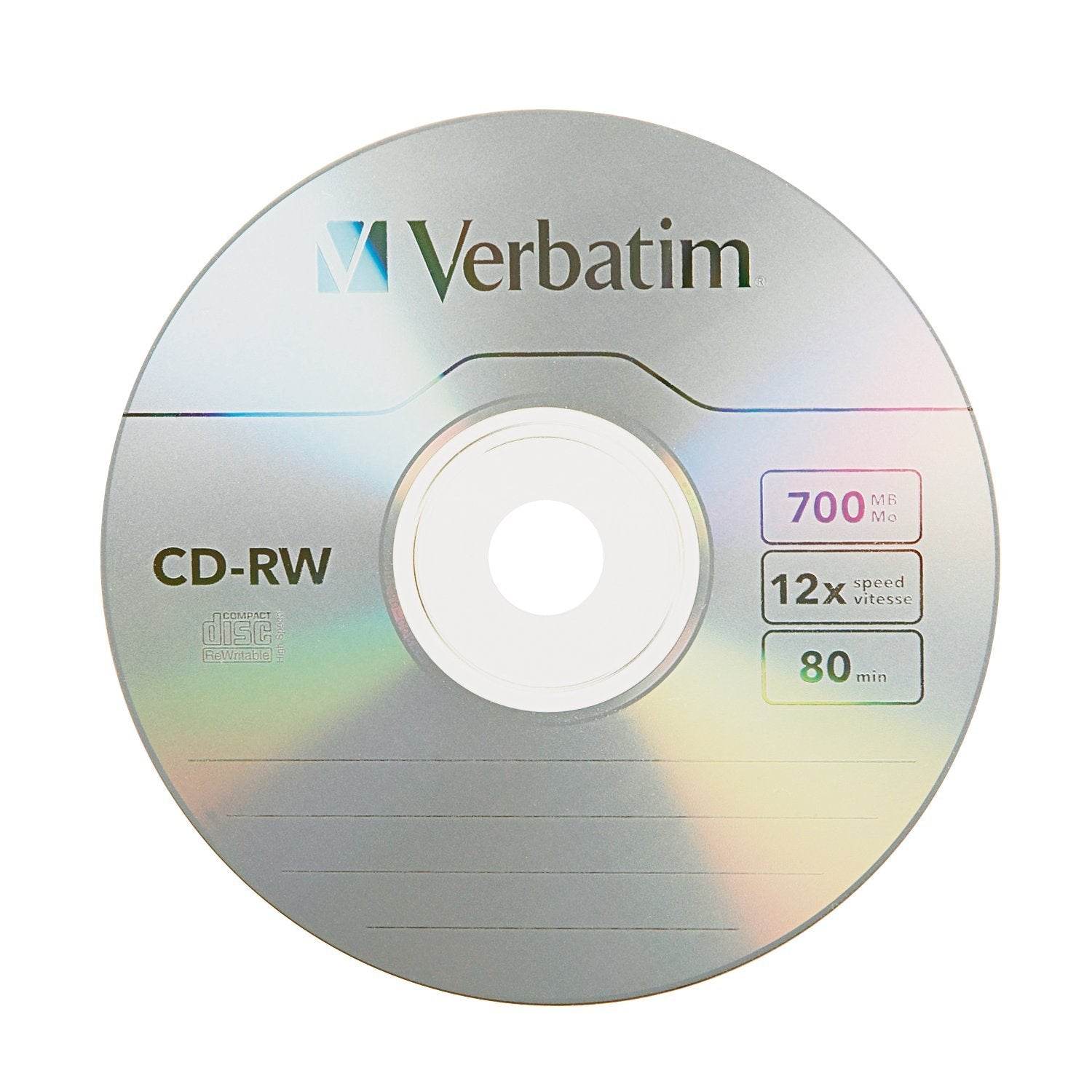 Verbatim CD-RW 80MIN 700MB 4X-12X High Speed Branded 10pk Slim Case CD-RW 700MB 10pcs(s) - Virgin CD-RW 700MB, 10pcs(s), 120mm, 120min, 12x)