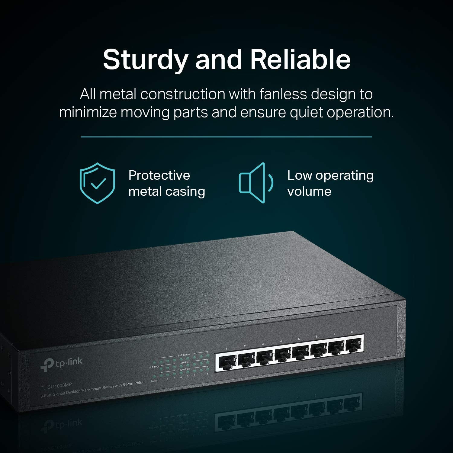 TP-Link 5-Port Gigabit Ethernet Network Switch (TL-SG105), Ethernet Splitter, 8 PoE+ Ports