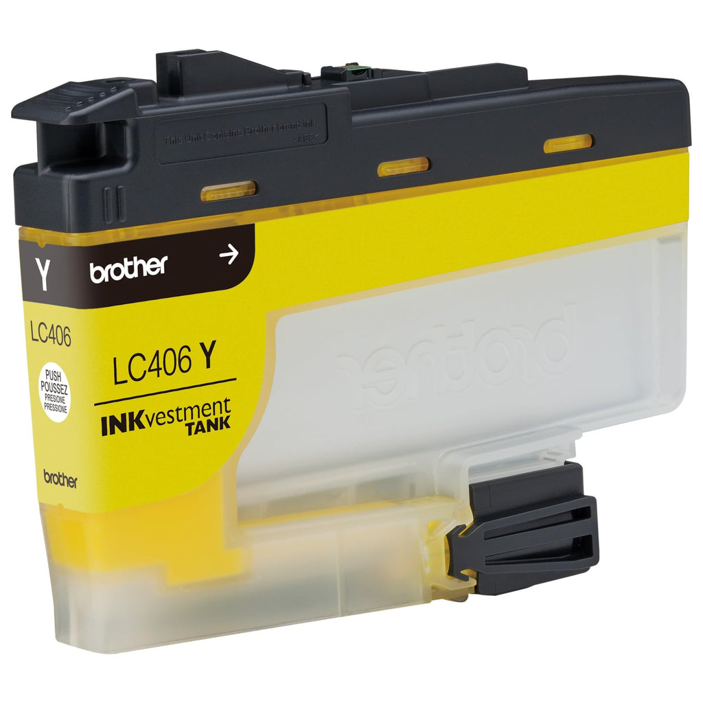 Brother Genuine LC406Y Standard Yield Yellow INKvestment Tank Ink Cartridge