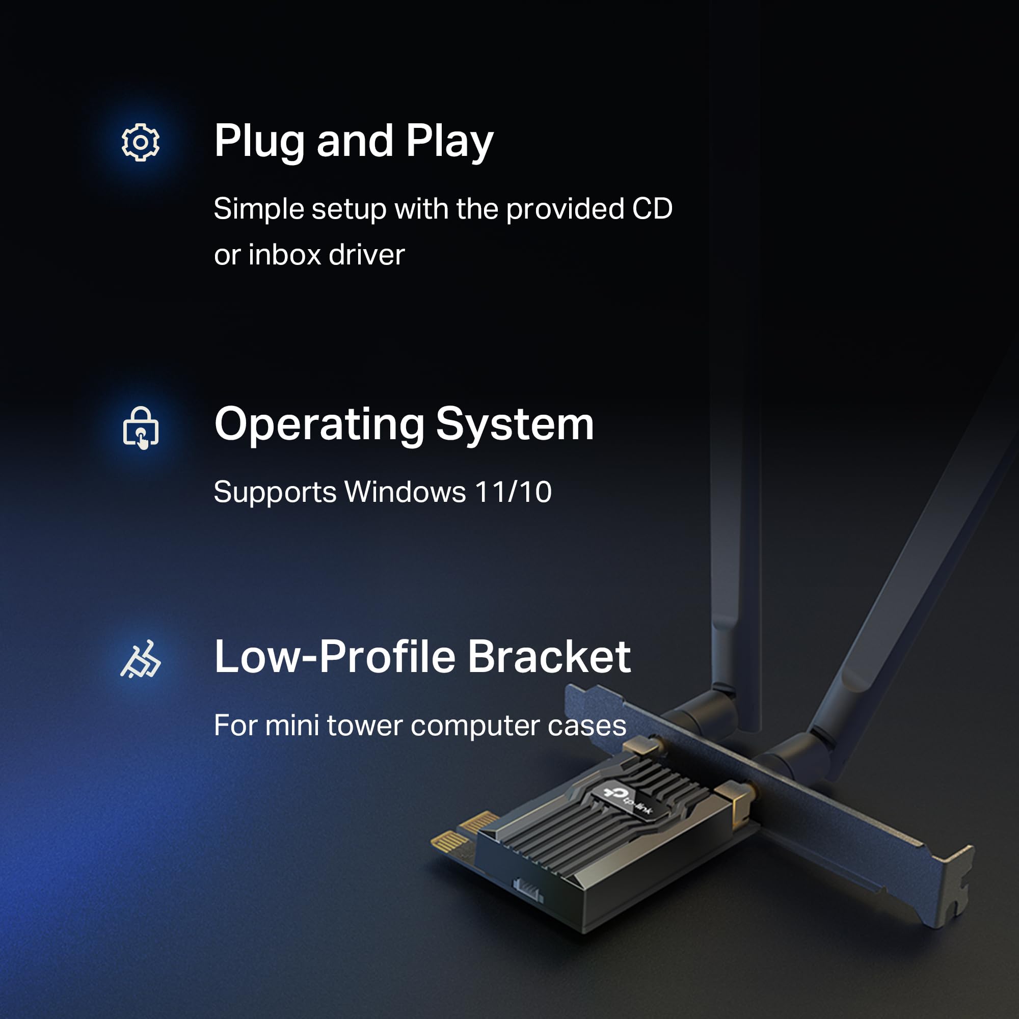 TP-Link AC1200 PCIe WiFi Card for PC |Bluetooth 4.2 |Dual Band Wireless Network Card (2.4Ghz / 5Ghz) | for Gaming, Browsing, Streaming etc.- Supports Windows 10, 8.1, 8 & 7 (32/64-bit) - (Archer T5E)