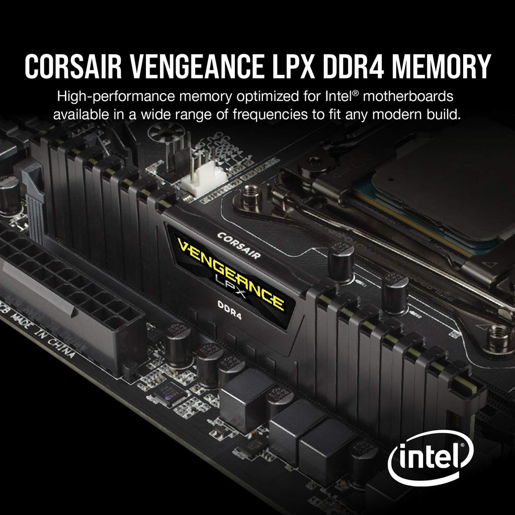 CORSAIR VENGEANCE LPX DDR4 RAM 32GB (2x16GB) 3200MHz CL16-20-20-38 1.35V Intel XMP AMD EXPO Computer Memory � Black (CMK32GX4M2E3200C16)