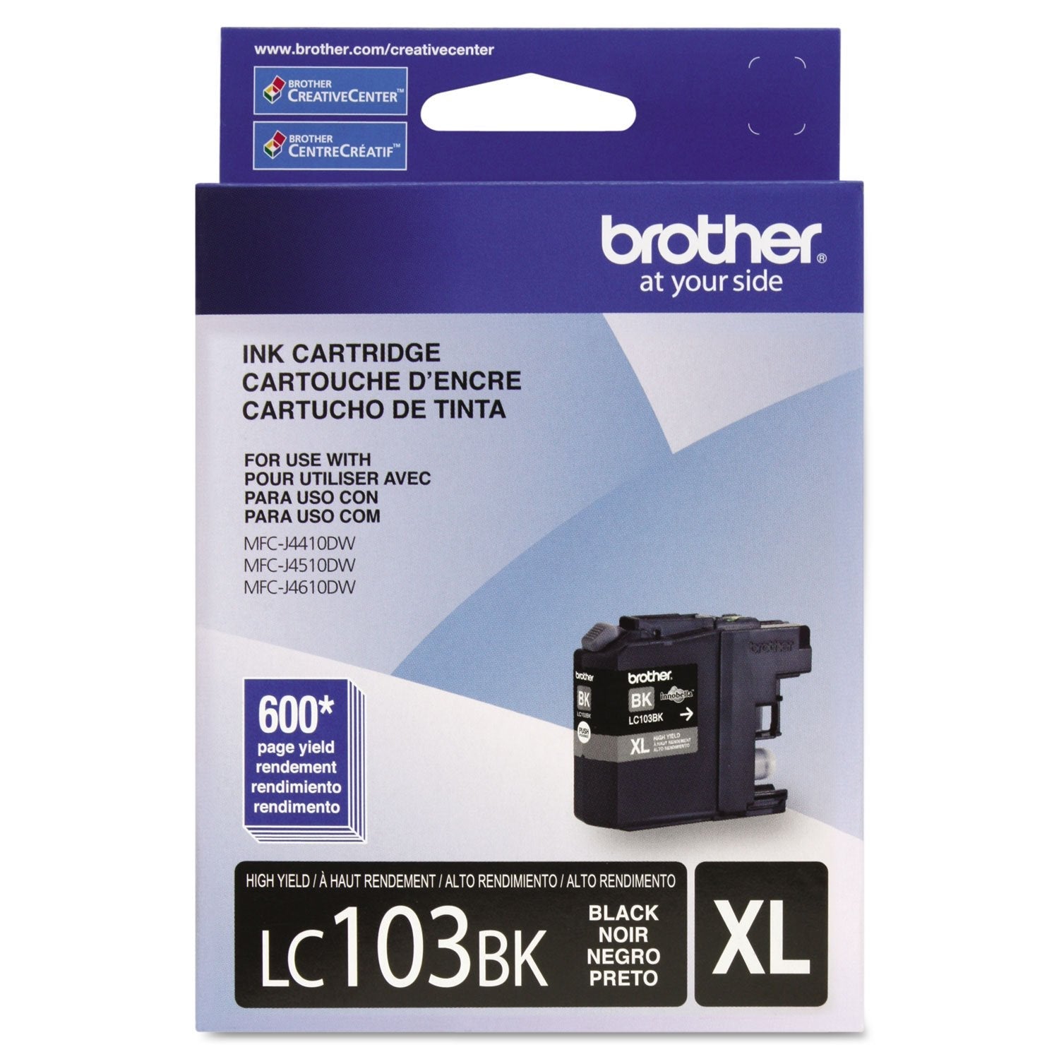 BROTHER LC103BK Black Ink Cartridges (Black, MFC-J4510DW, Inkjet, Black, High Yield (XL), ISO/IEC 24734)