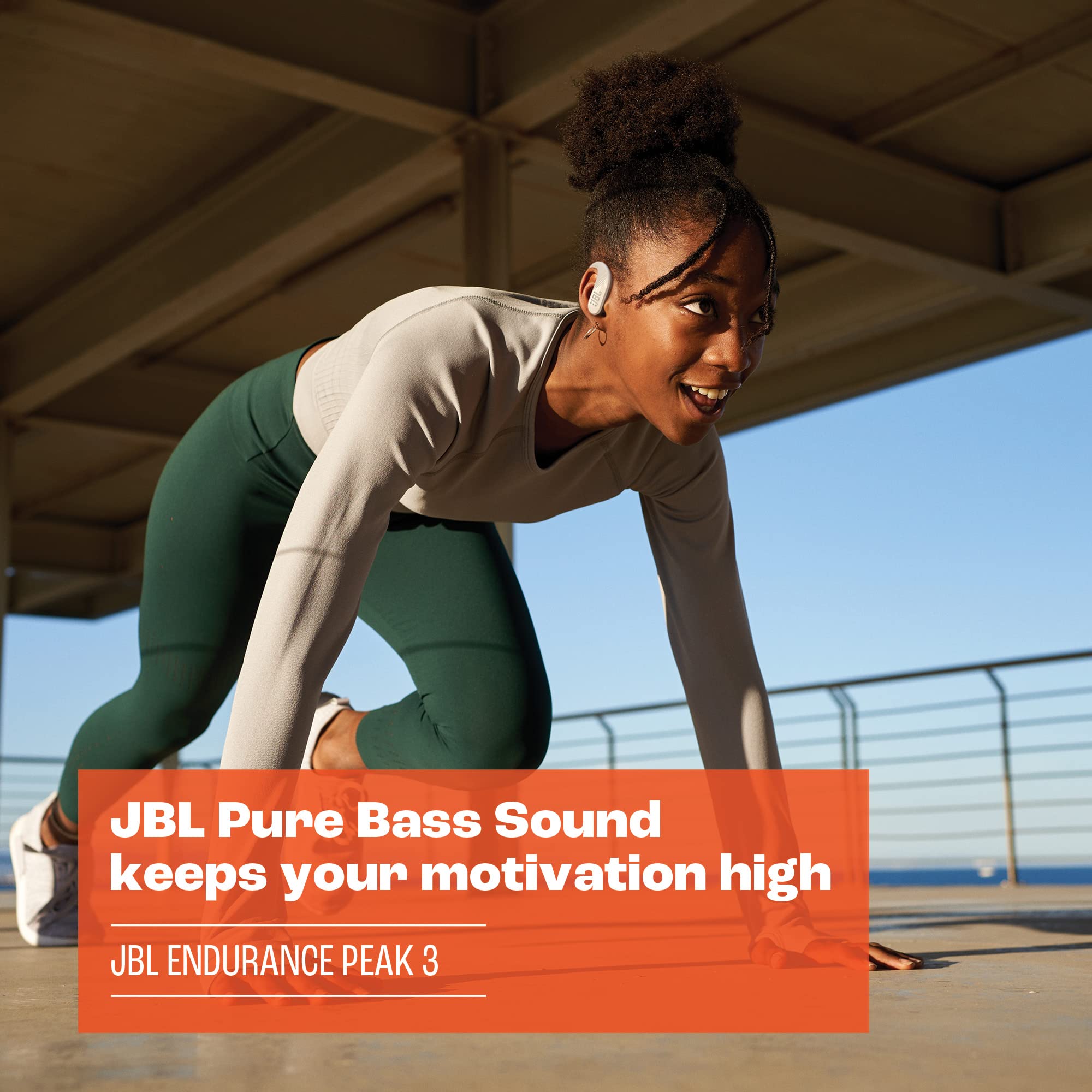 JBL Endurance Peak 3 | Wireless Active Earphones with IP68 Waterproofing and Up to 50 Hours Battery Life - White - JBLENDURPEAK3WHT [Sub]