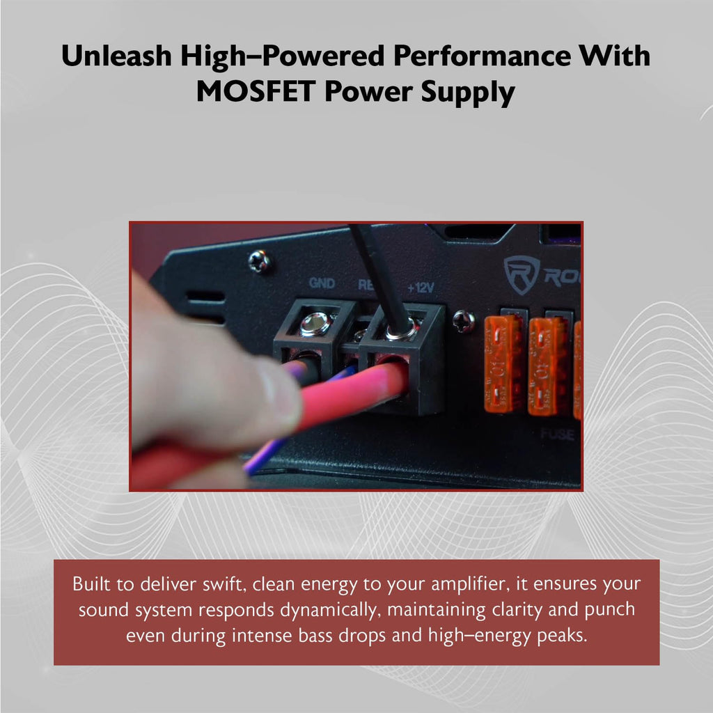 Rockville RVA-M3 V2 Mono Car Amplifier, 4000W, 1000W Dyno-Certified RMS @ 1 Ohm, Class-D, MOSFET, Bass Remote, Perfect for Subwoofers and Car Audio