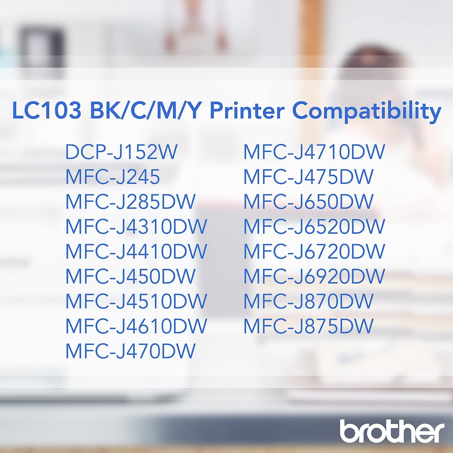 BROTHER LC103BK Black Ink Cartridges (Black, MFC-J4510DW, Inkjet, Black, High Yield (XL), ISO/IEC 24734)