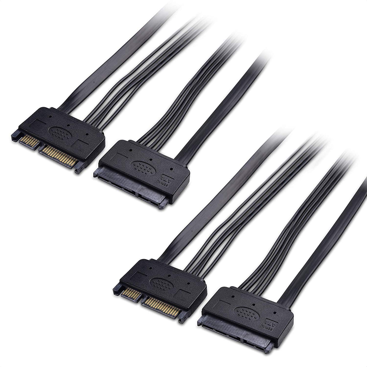 Cable Matters(2-Pack SATA 22-Pin (7+15) Power & Data Extension Cable - 20 Inches