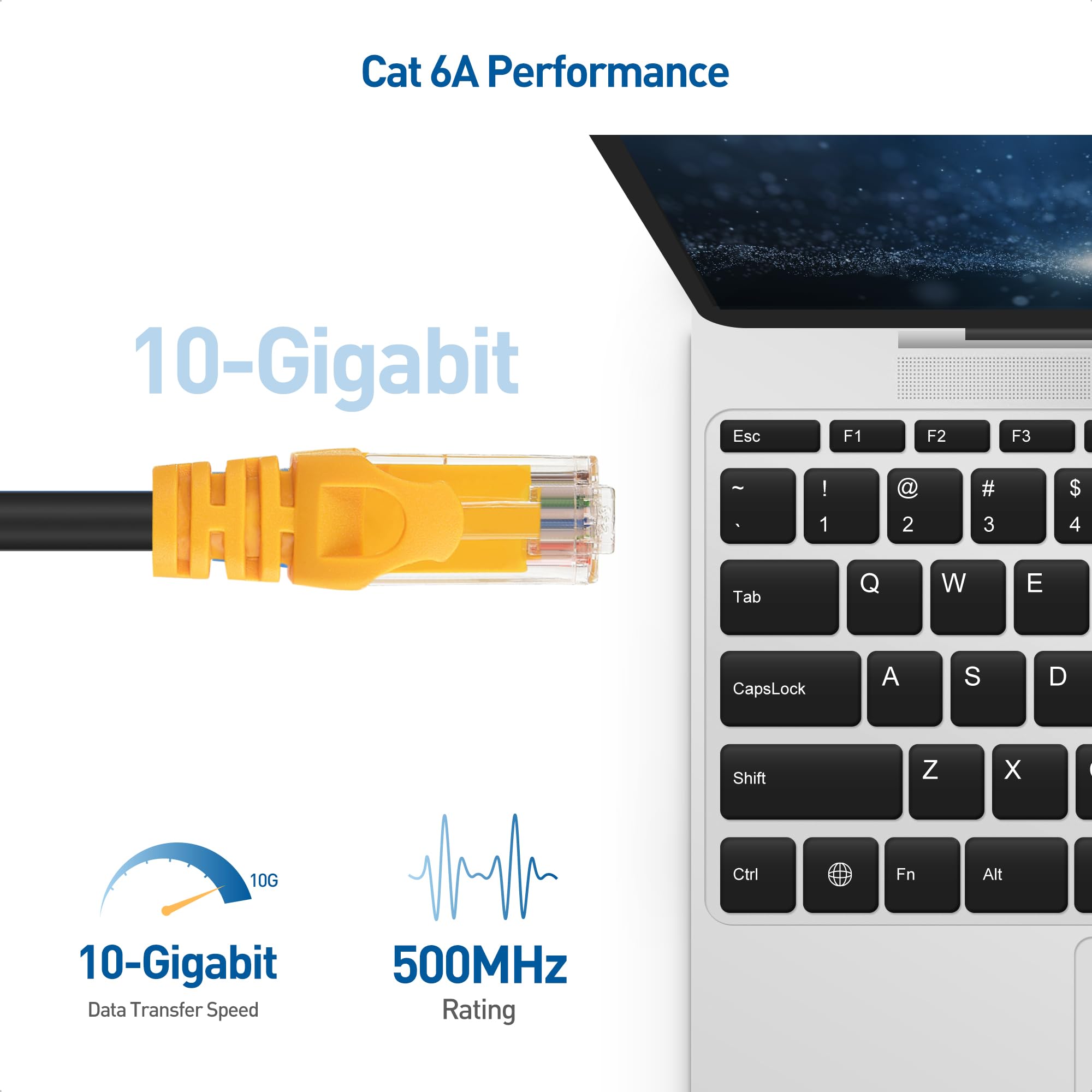 Cable Matters 100ft Cat6A Outdoor Ethernet Cable - Black, 10Gbps, Waterproof, Direct Burial, Ideal for Outdoor Networking & Security, Compatible with Router, Switch, Security Camera