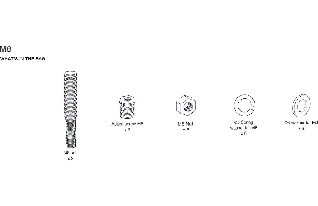 JBL Cruise PWSACCCRUISEM8 8MM Bolt Kit for use PWSSPKCRUISE