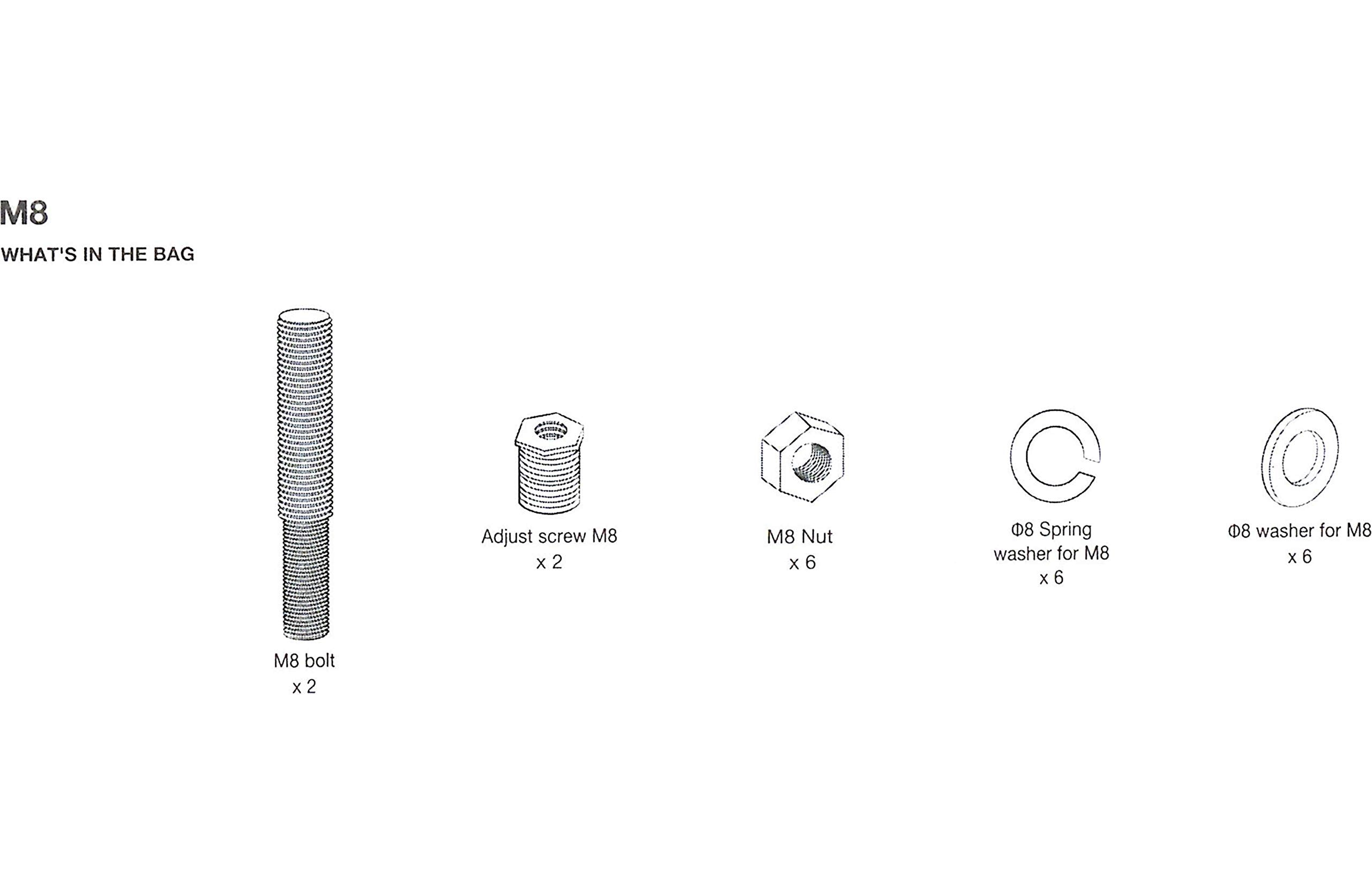 JBL Cruise PWSACCCRUISEM8 8MM Bolt Kit for use PWSSPKCRUISE