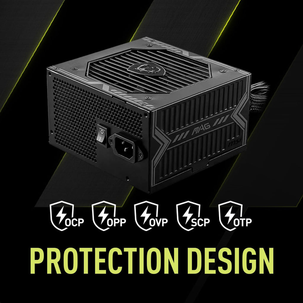 MSI MAG A650BE Gaming Power Supply - Certified 80 Plus Bronze 650W - Semi-Modular - Low Noise PSU ATX